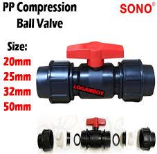Sono HDPE Poly PP Compact Ball Valve Heavy Duty Poly Ball Valve Compression Ball Valve 25mm
