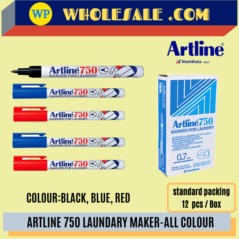 ARTLINE 750 / MARKER PEN / FOR LAUNDRY / LAUNDRY PURPOSE / 0.7MM / MARKER / PEN MARKER / ALL COLOUR