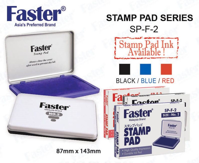 Faster Stamp Pad Black/Blue/Red