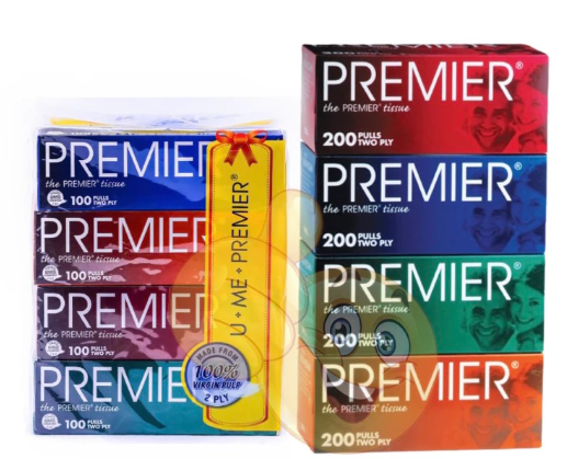 PREMIER Facial Tissue (4 Boxes x 100/200's)