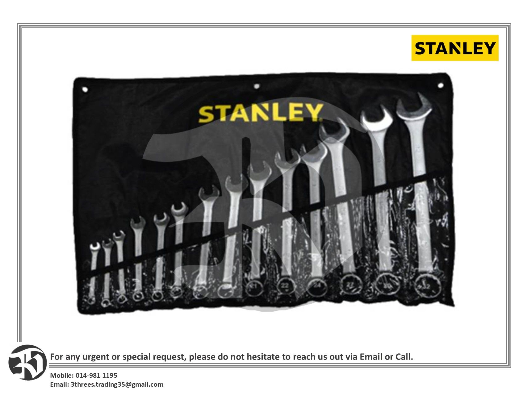 Stanley Carbon Steel Combination Wrench Spanner Set 8mm-24mm