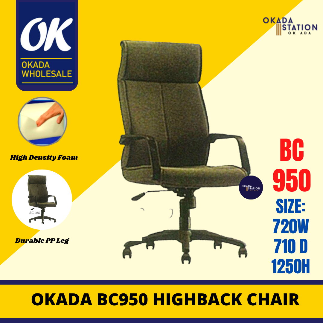 TRITON ERGONOMIC EXECUTIVE OFFICE CHAIR - FABRIC & PU LEATHER / ALL SIZE / BC-950 HIGH BACK, BC-951 MEDIUM BACK, BC-952 LOW BACK, BC-953 VISITOR / OFFICE CHAIR / ERGONOMIC OFFICE CHAIR / FABRIC CHAIR / PU LEATHER CHAIR / ERGONOMIC CHAIR