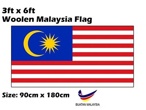 Malaysia Flag / All State Flag / Flag / Woolen / 3' x 6' / 900x1800mm / F1500 / F1501 / Bendera Malaysia / Bendera Negeri Malaysia / Bendera