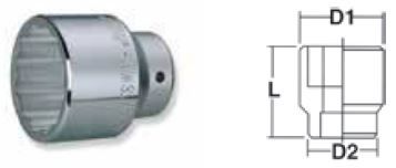 JONNESWAY 1" DR. 12PT FLANK SOCKET, SIZE: 2-1/4"