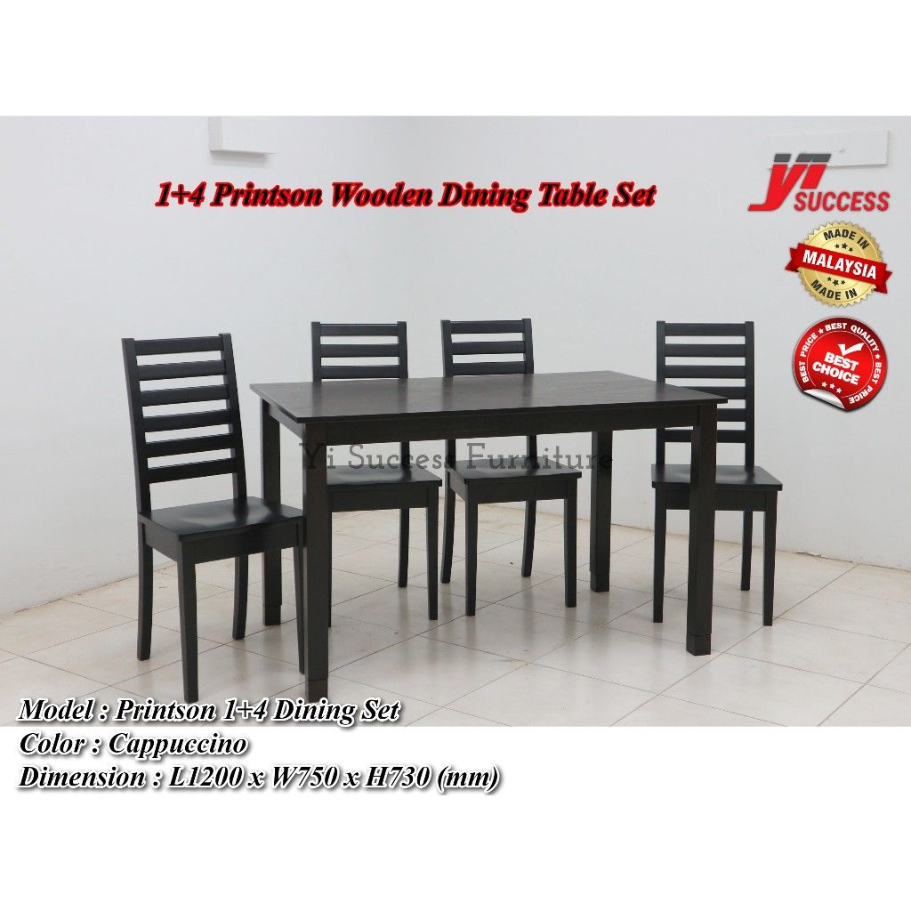 Printson 1+4 Wooden Dining Table Set