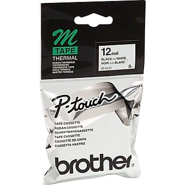 Brother Label Thermal Tape M-K231 Black On White 12mm Original