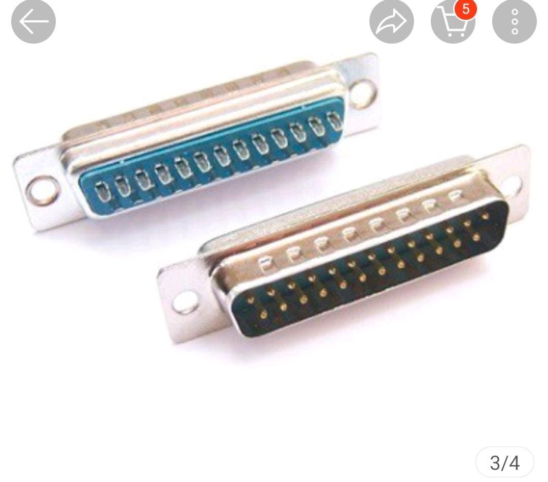 DB25 D-SUB Female Male Terminal Port Plastic Cover Data Cable Connector With Casing