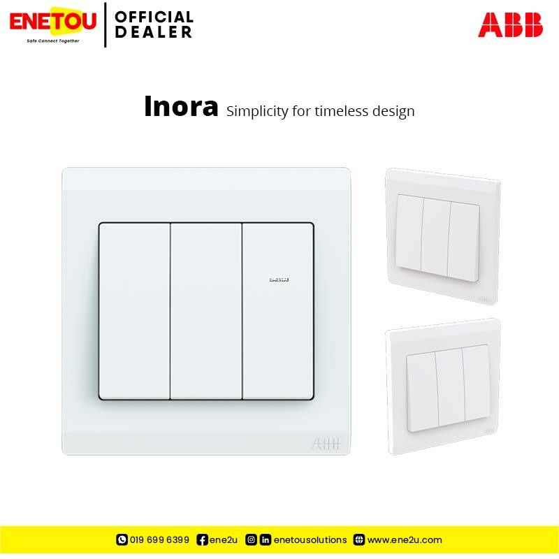 ABB INORA BL103 3G&4G 1-WAY SWITCH, WHITE