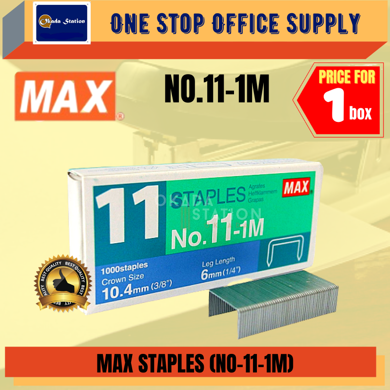 MAX STAPLES NO.11-1M / Max / Staples / NO.11-1M / Bullet Staples / Ubat Staples / Stapler / MAX STAPLES NO.11-1M #20BXS/BOX
