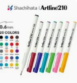 Artline 210 writing pen medium line 0.2mm black & red