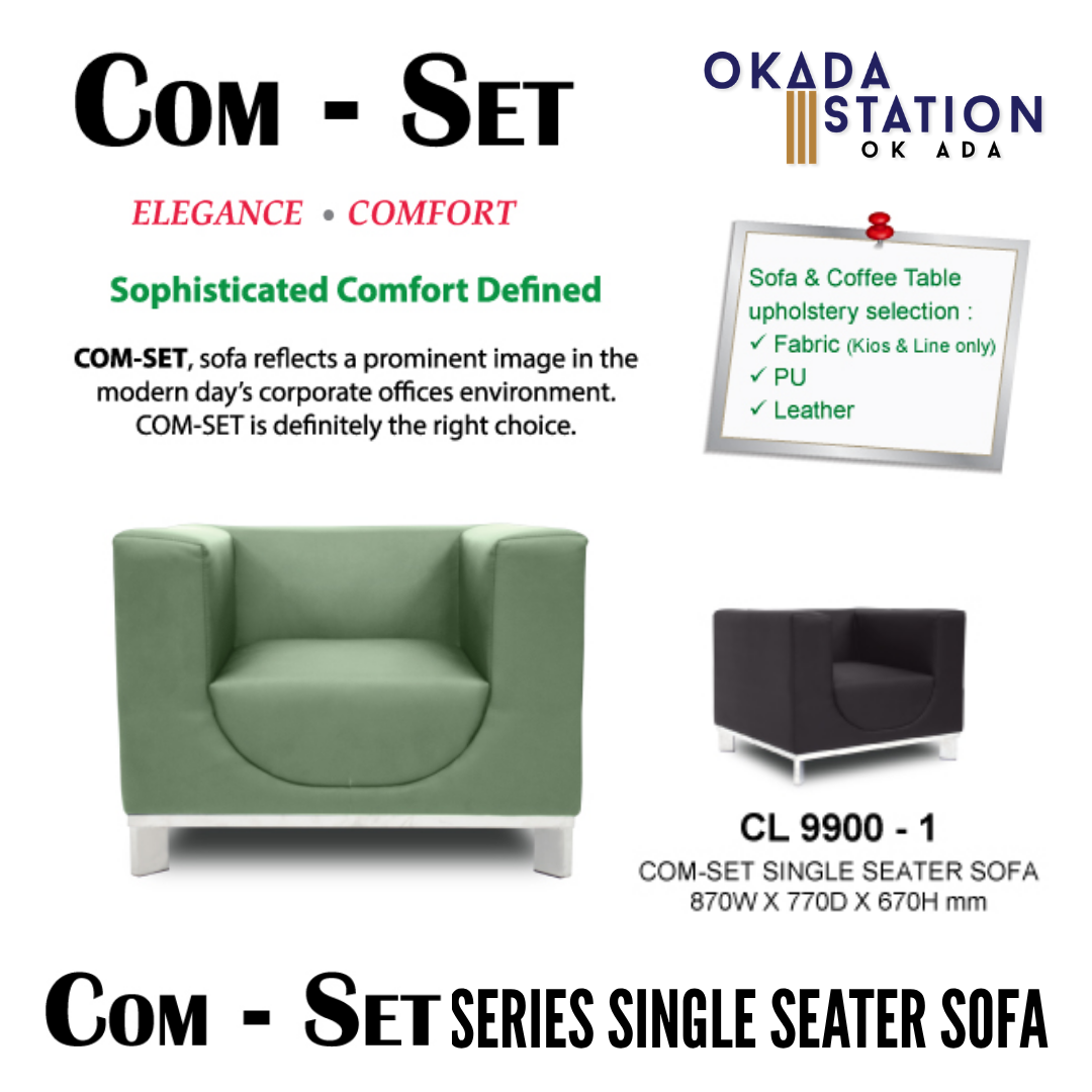 COM-SET SERIES OFFICE SOFA - ALL SIZE / SINGLE SEATER / DOUBLE SEATER / TRIPLE SEATER / VISITOR SOFA / PU LEATHER / FABRIC / FABRIC KIOS / FABRIC LINE / SOFA PELAWAT / SOFA PEJABAT / SOFA / CL 9900-1 / CL 9900-2 / CL 9900-3 / COM-SET