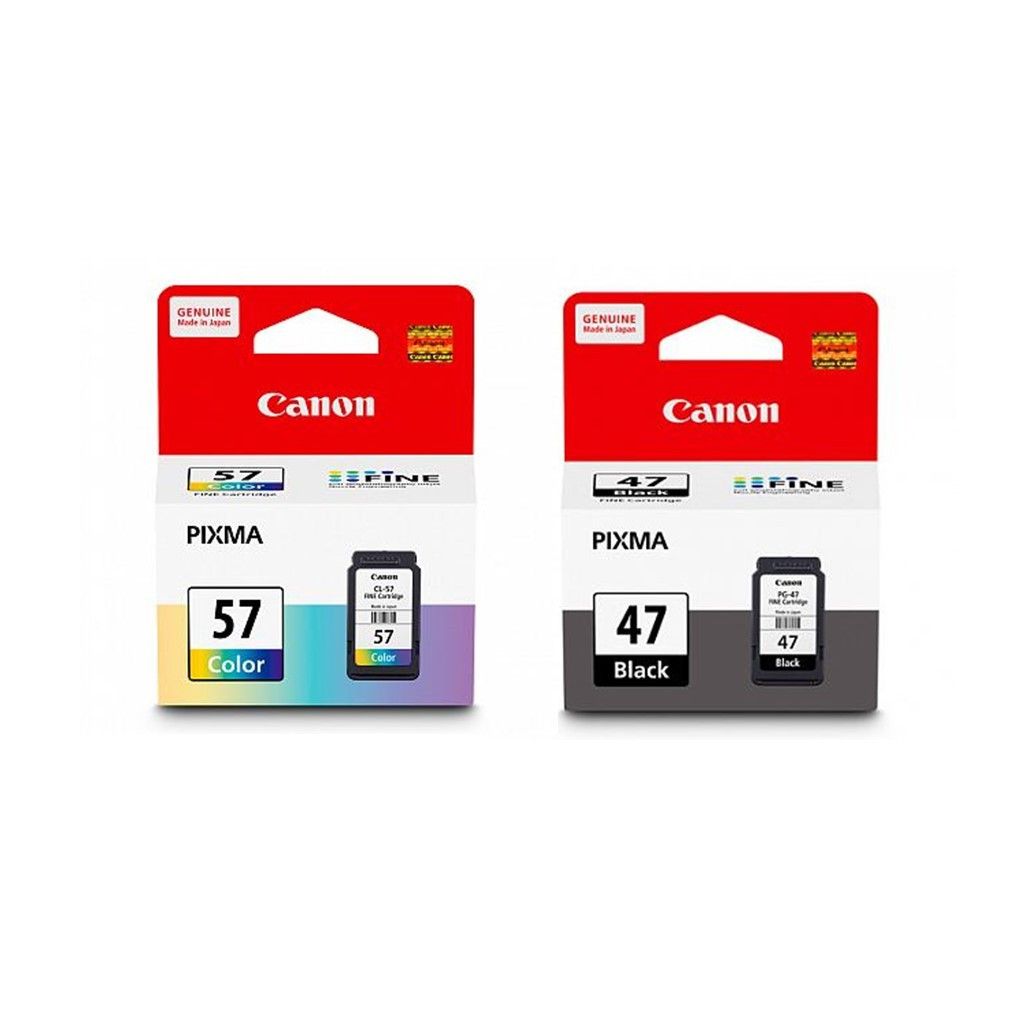 CANON PG-47 BLACK INK CARTRIDGE, CANON CL-57 COLOUR INK CARTRIDGE