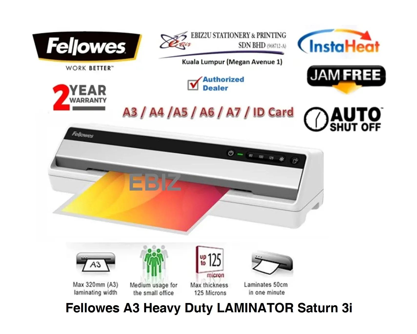 Fellowes Heavy Duty Saturn A3 Laminator (Laminator Machine, laminate machine, laminate, Laminator, heavy duty laminator)