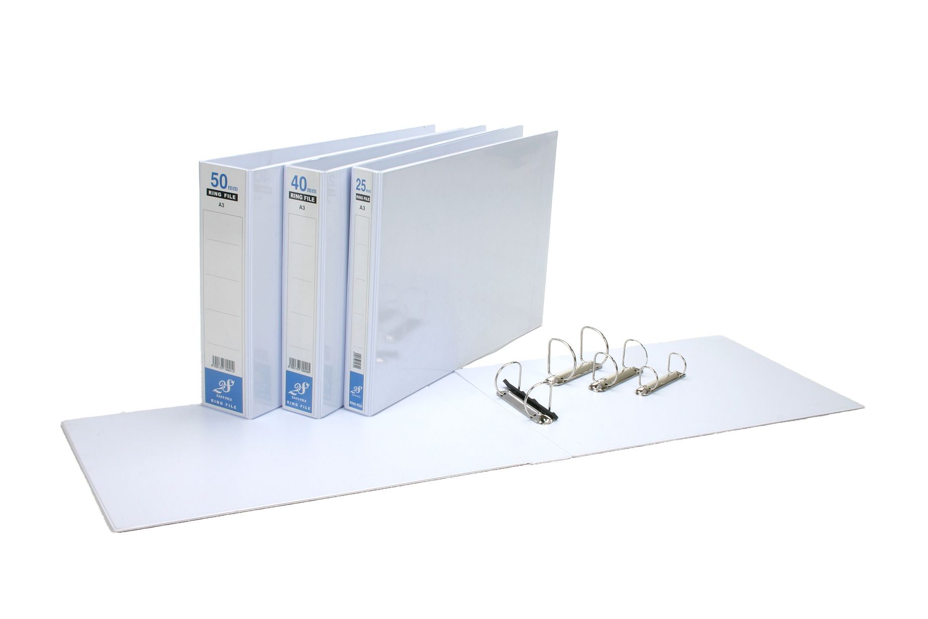 RING FILE 50MM A3 3D WHITE PVC