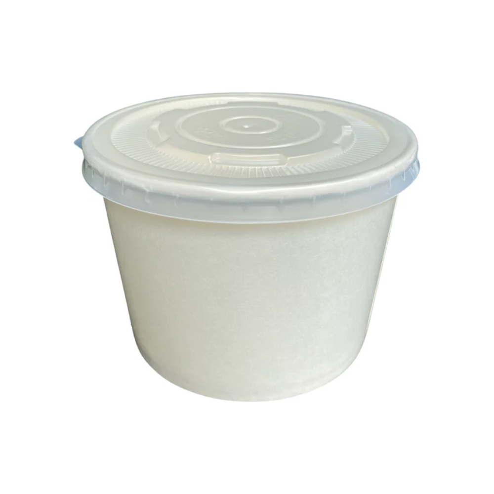 Disposable Paper Bowl 750cc with Lid (100PCS)