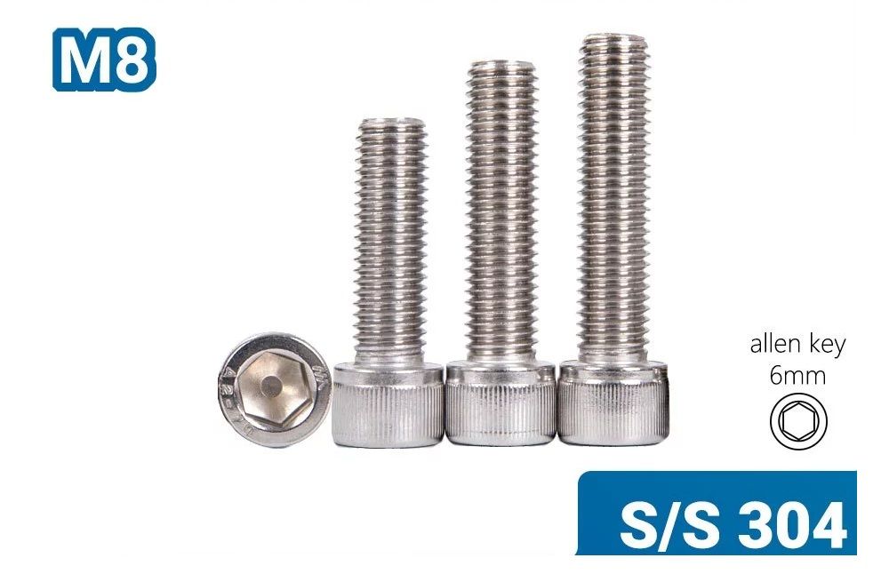 OEM M8 M10 Cap Head Screws 304 Stainless Steel Shiny Surface Allen Bolt Hex Socket DIN912