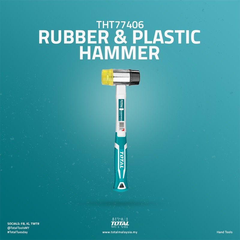 TOTAL RUBBER & PLASTIC HAMMER THT77406