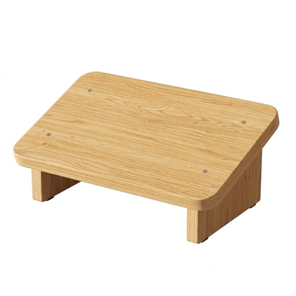 Ergonomic Wooden Footrest