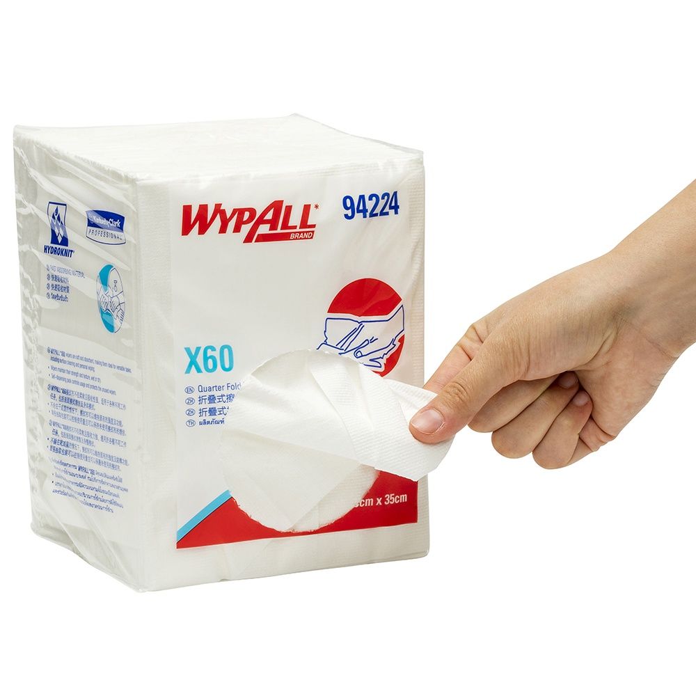 94224 WYPALL庐 X60 Quarter Fold Wipers ( 1 band x 100 sheets )