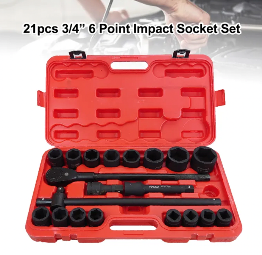 66 Happy Tool Ready Stock CR-MO 21pcs 3/4" 6 Points Impact Socket Wrench Set