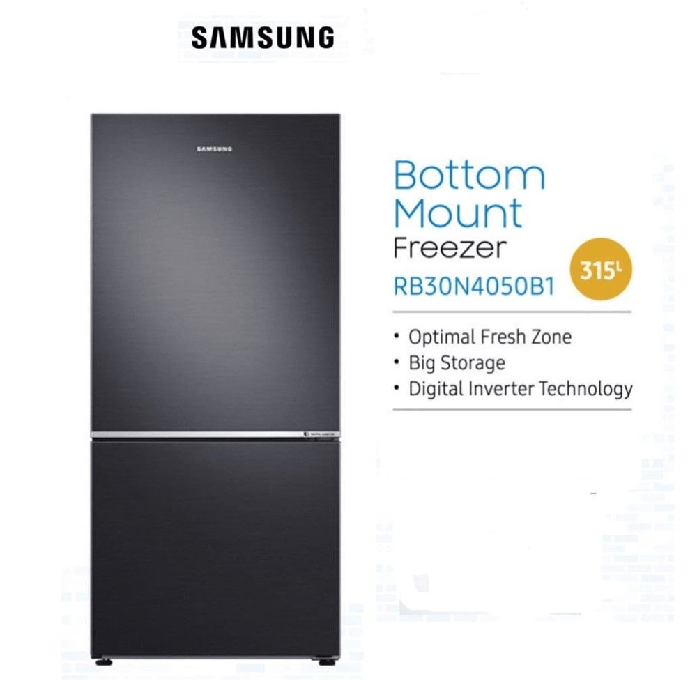 SAMSUNG one *SAMSUNG 315L Inverter Bottom Mount Freezer Fridge/Refrigerator RB30N4050B1 | Optimal Fresh Zone