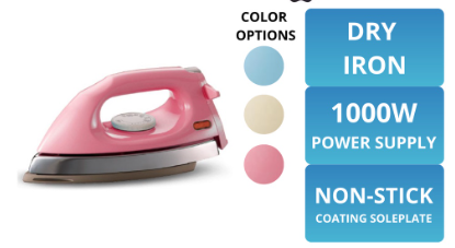 Panasonic NI-415EWT Iron Non-Stick Soleplate Portable Dry Iron Adjustable Cord Safety Cut Off (1000W/1.6kg)