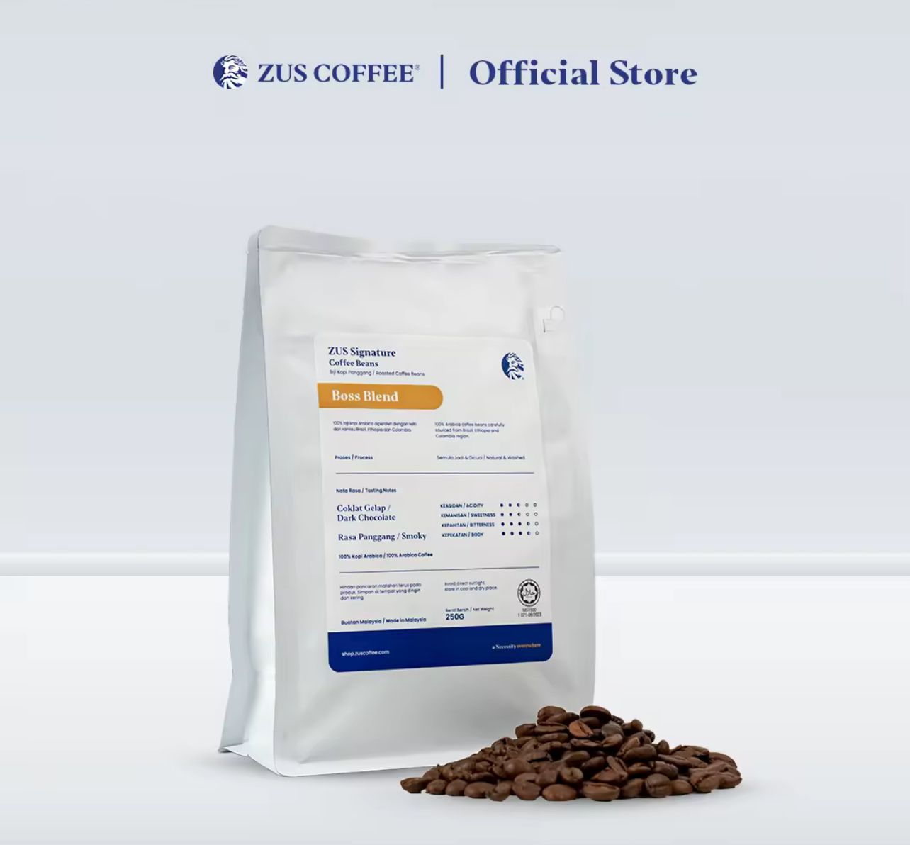 ZUS Roasted Coffee Beans 250g (Boss Blend)