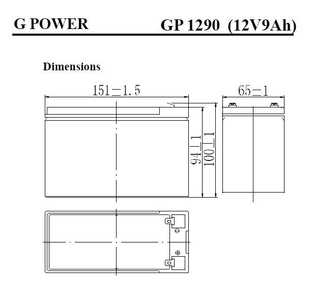 Genuine Malaysia G Power Warranty - GP Battery GP1290 12V 9Ah
