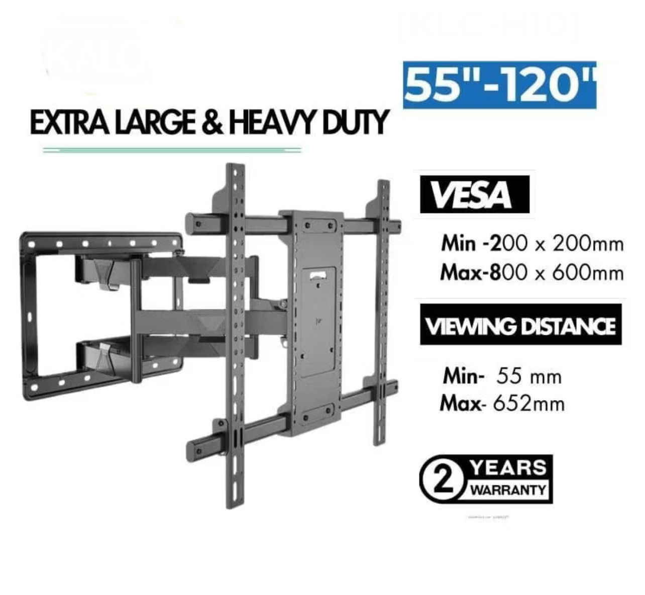 Kaloc TV bracket Extra Heavy Duty Full Motion TV Wall Mount Tv Bracket, Swivel Or TV Wall Bracket, 55”-120”