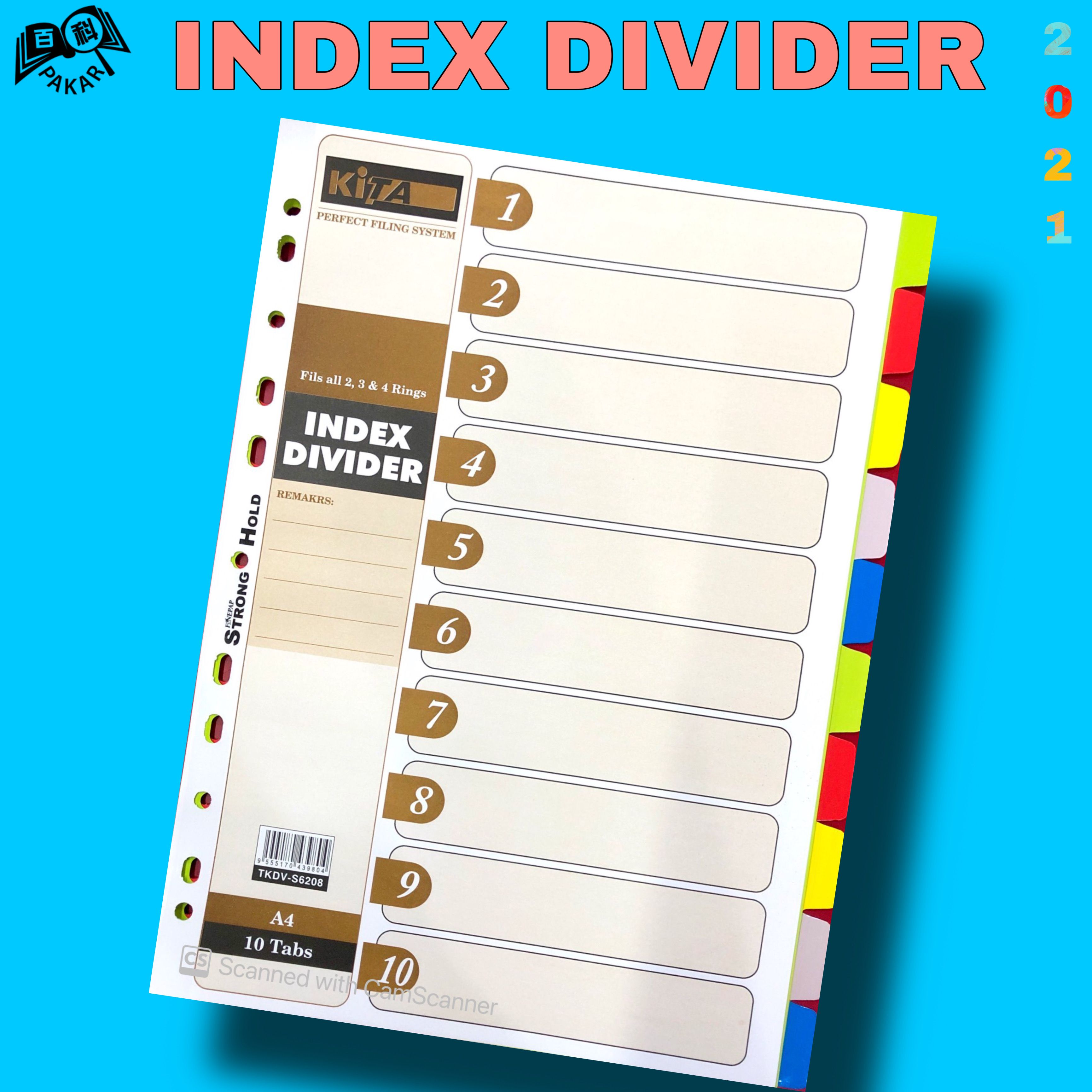 KITA A4 10 TABS COLOR INDEX DIVIDER
