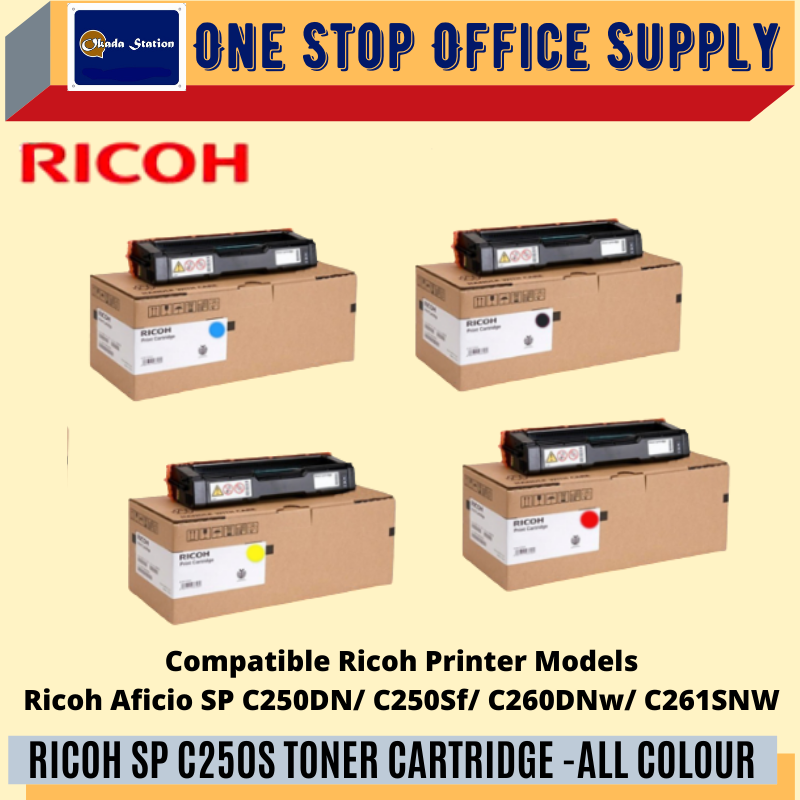 RICOH SP C250S TONER CARTRIDGE - ALL COLOUR / ORIGINAL / SP C250S / Toner Cartridge /Color Toner /Ricoh Toner Cartridge