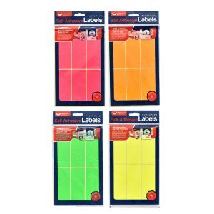 Colour Adhesive Sticky Label Assorted (40 x 100mm)