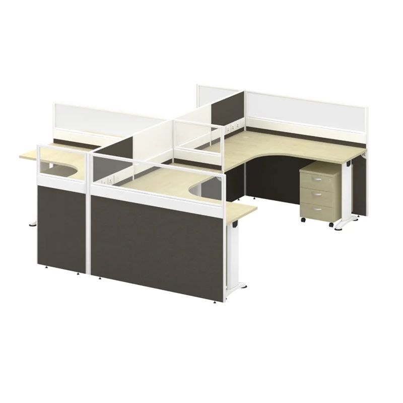WORKSTATION / CLUSTER OF 2 /  B30-B-4L / 1500MM L SHAPE TABLE SIZE / CLUSTER OF 2 / WORKSTATION / OFFICE TABLE
