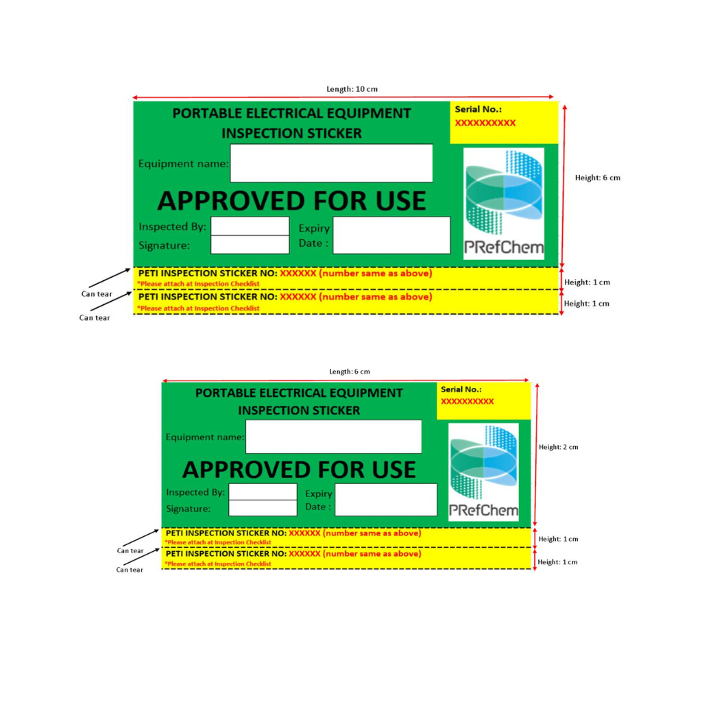 OEM Equipment Inspection Sticker