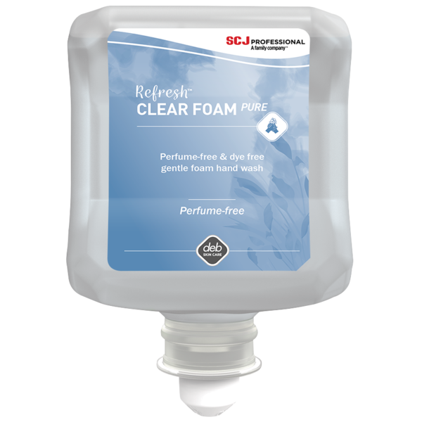 Refresh鈩�CLEAR FOAM PURE, Perfume-free & Dye-free Gentle Foam Hand Wash, 1L Cartridge, 6 Ea/Case