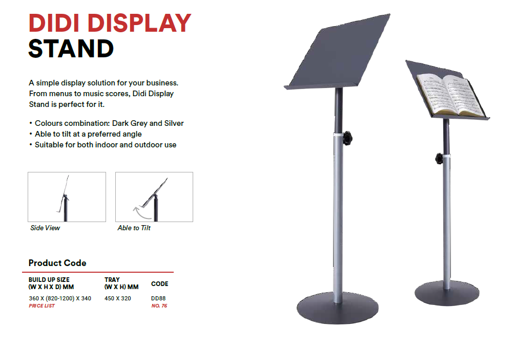 DIDI DISPLAY STAND For Workspace / Education / Retails / Medical or Public Spaces Industries