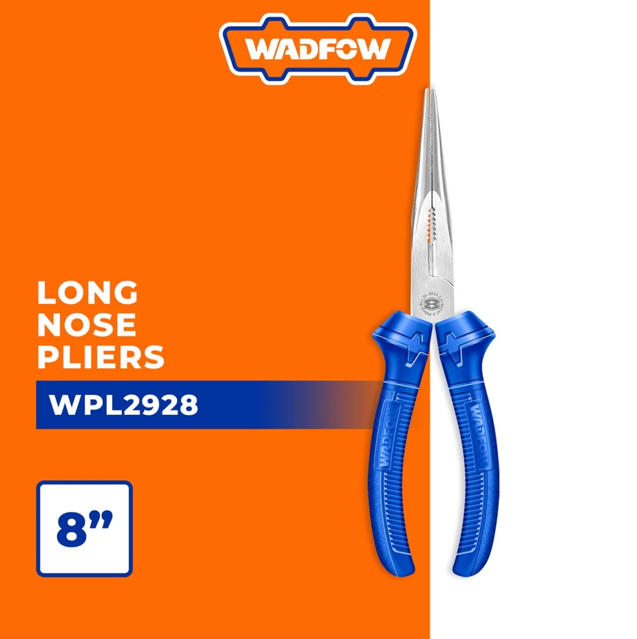 WADFOW LONG NOSE PLIERS POLISHED AND ANTI RUST OIL (8" X 200MM) (WPL2928)