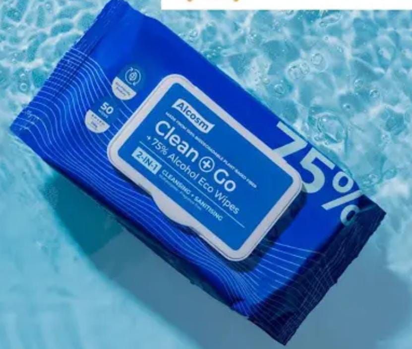 Alcosm disinfectant wipes 75% alcohol (50's)