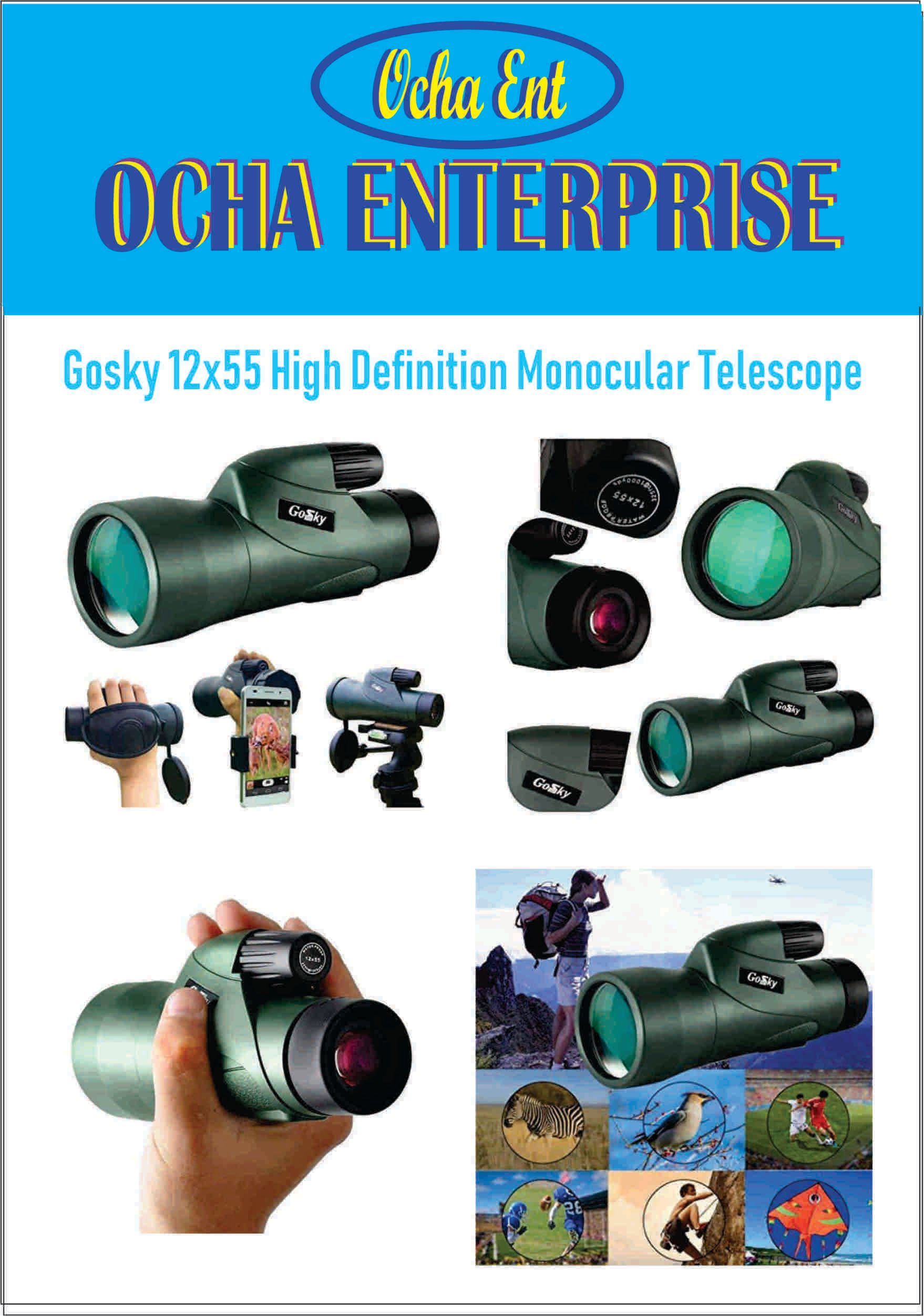Gosky 12x55 High Definition Monocular Telescope Ocha -Gosky 12x55 High Definition Monocular Telescope
