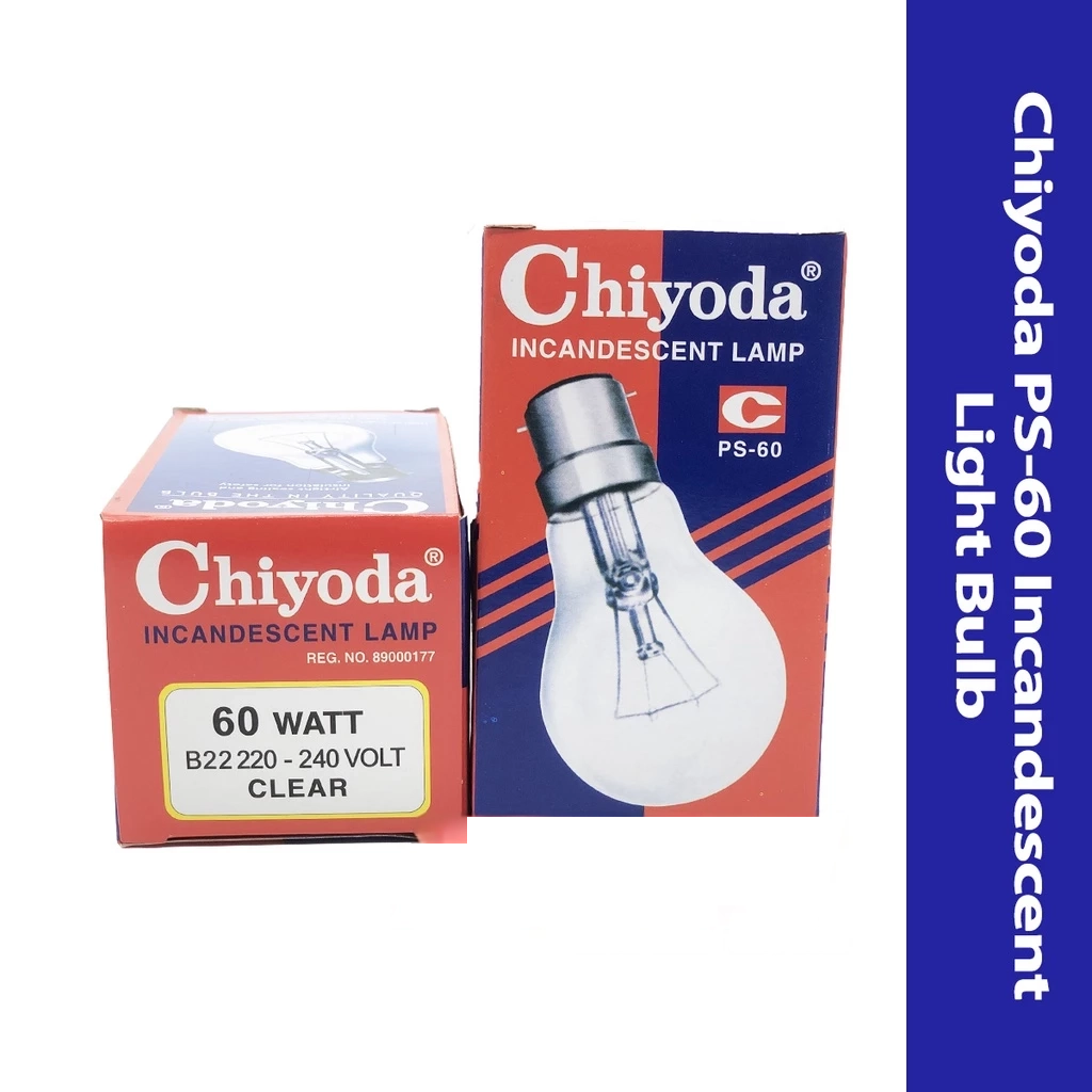 Chiyoda Incandescent Light Bulb E27 Clear 60W