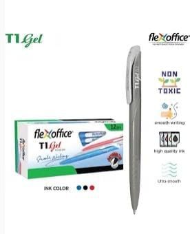 Flexoffice T1 Gel Pen 0.5/0.7 - Black, Blue, Red (12pcs/Box)