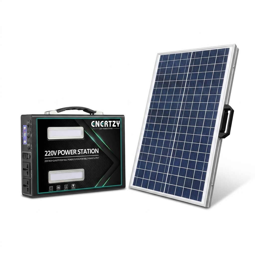ENERTZY Portable Power Station Power Generator Supply 350W 360Wh 90kmAh + 100W Foldable Solar Panel