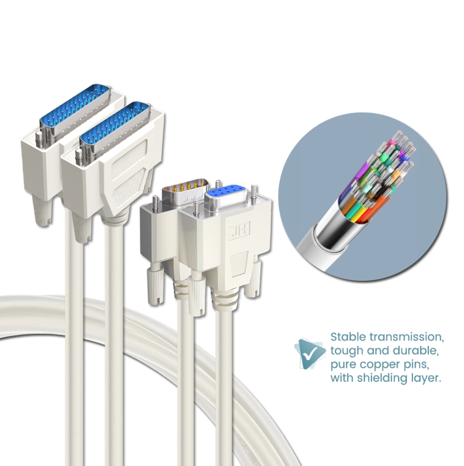 DB25/DB9 DATA TRANSMISSION CABLE 25/9-PIN PARALLEL PRINTER MALE TO MALE LPT PRINTING CABLE