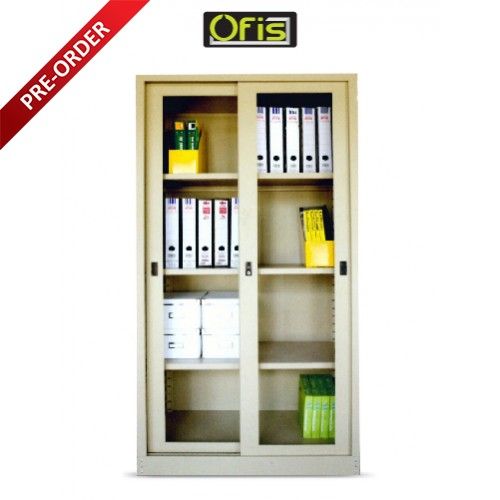 Full Height Cupboard with Glass Sliding Door c/w 3 Adjustable Shelves