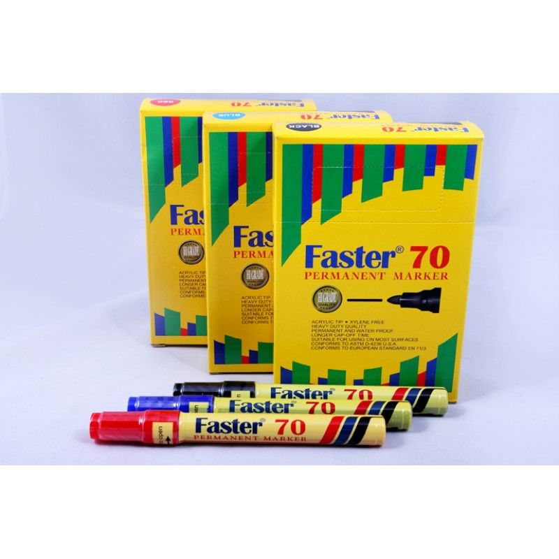 FASTER 70 PERMANENT MARKER M-F-70 BLACK (12PCS)