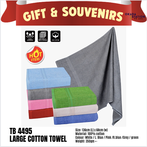 OK GIFT & SOUVENIR : LARGE COTTON TOWEL WITH LOGO EMBROIDERY