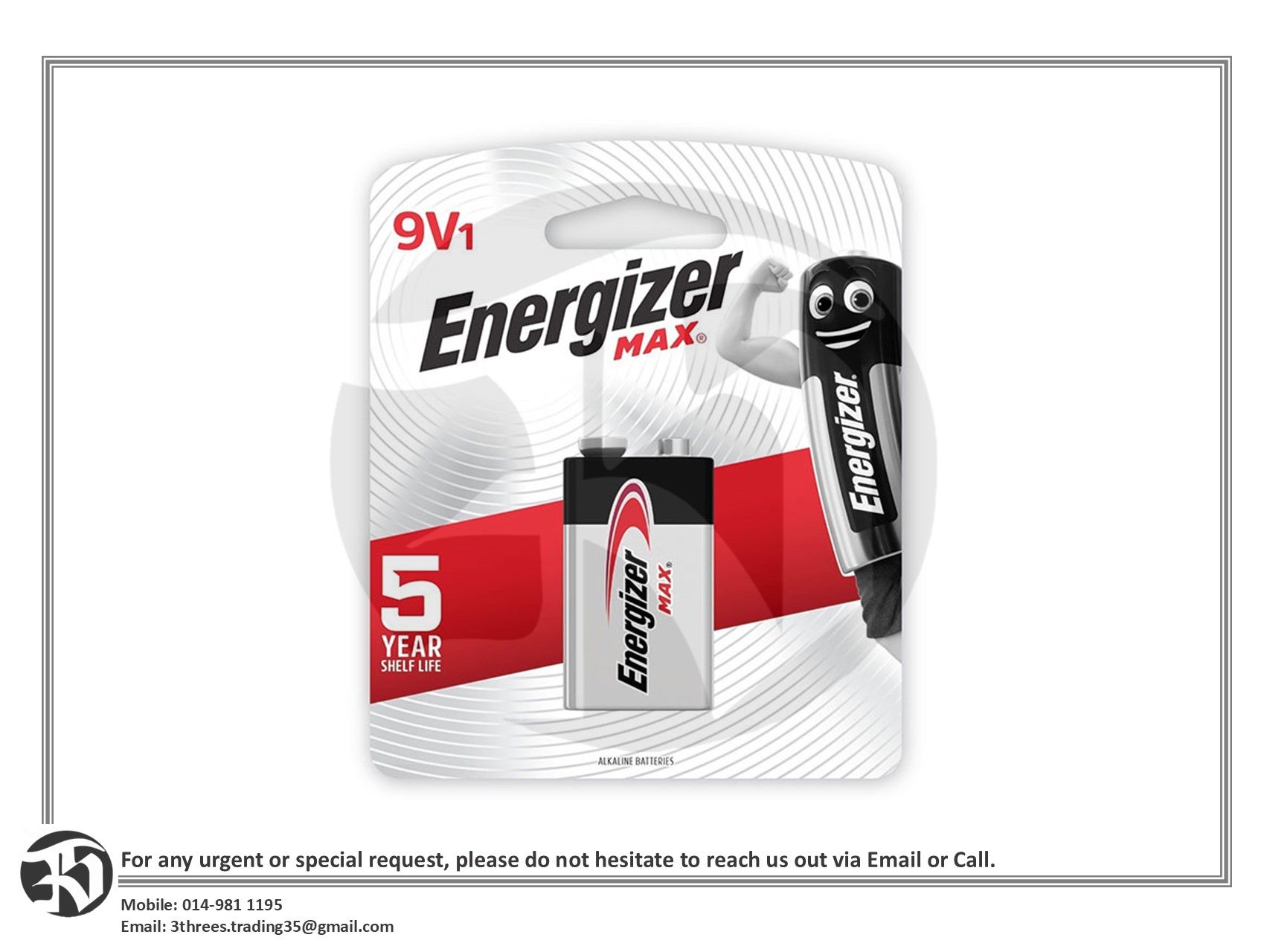 Energizer Max Alkaline 9V Battery