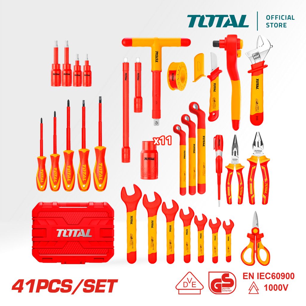 TOTAL THKITH4101 41 PCS INSULATED HAND TOOLS SET (VDE APPROVED CERTIFICATIONS)
