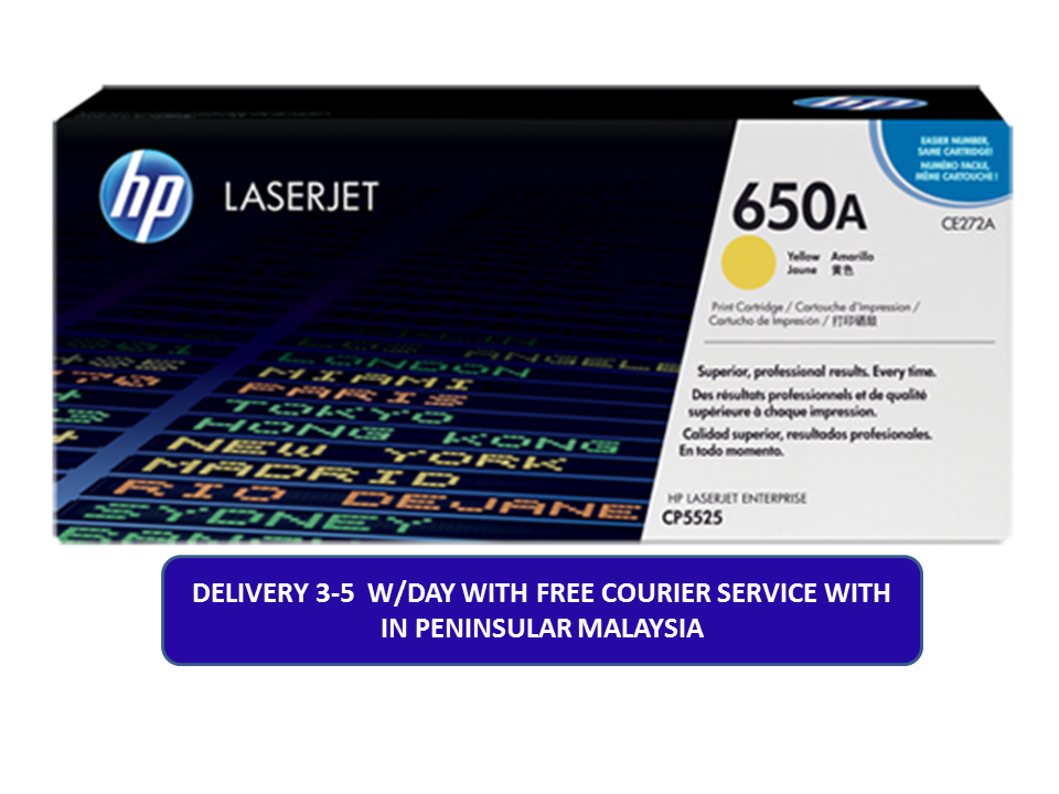 HP 650A Yellow Original LaserJet Toner Cartridge (CE272A)