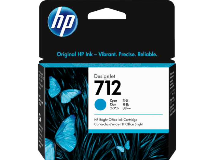 HP 712 29-ml Cyan DesignJet Ink Cartridge - 3ED67A